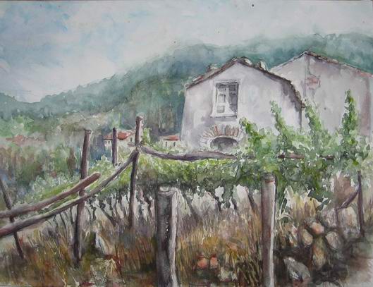 Comeglio, Ligurien, bei Moneglia, Aquarell - Jens Weule 2009