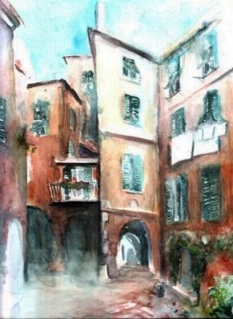 Monterosso in Ligurien, Cinque Terre - Aquarell - Jens Weule