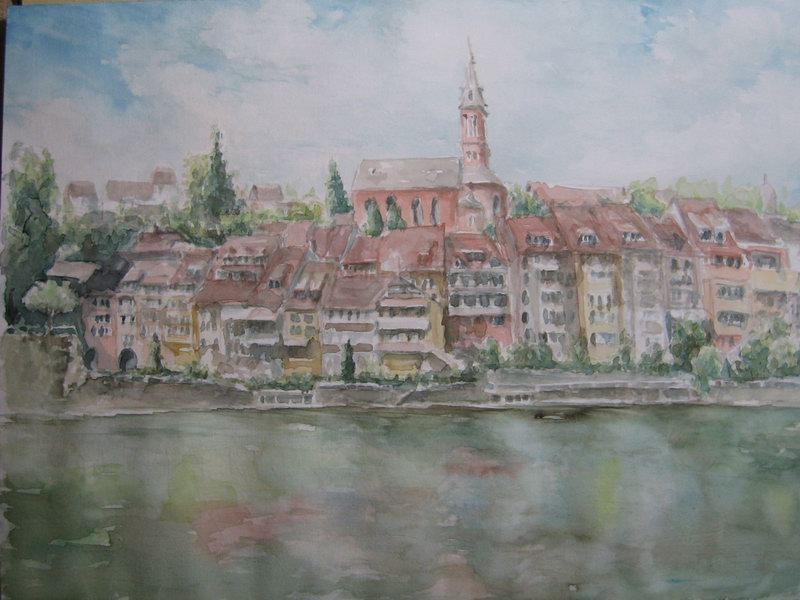 Step 8 zu Laufenburg, Blick ber den Rhein